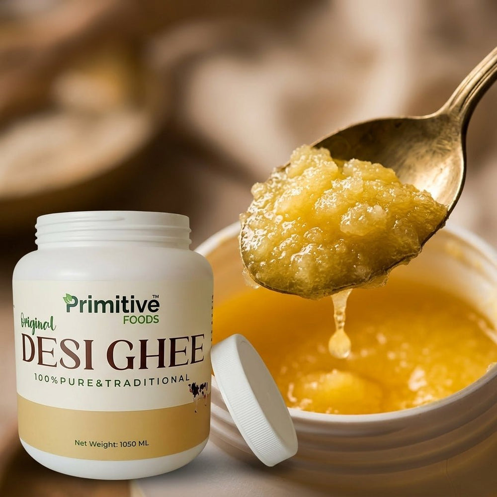 Desi ghee jar with spoon