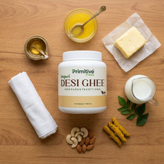 Ghee jar with natural ingredients